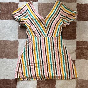 Lush Multicolor Striped Mini Dress